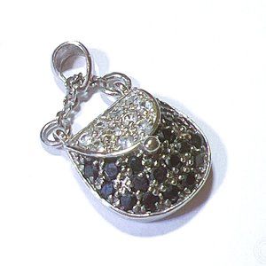 💲 PRICE DROP! NWOT Purse Charm/Pendant - Silver, 925, White and Black Crystals